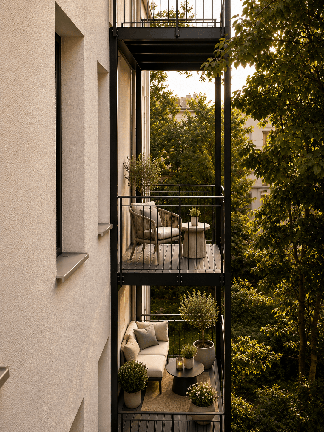 Außenbereich mit Blick zum Garten in Lola
